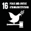 SDG goal 16: Peace, Justice and Strong Institutions (Icon)